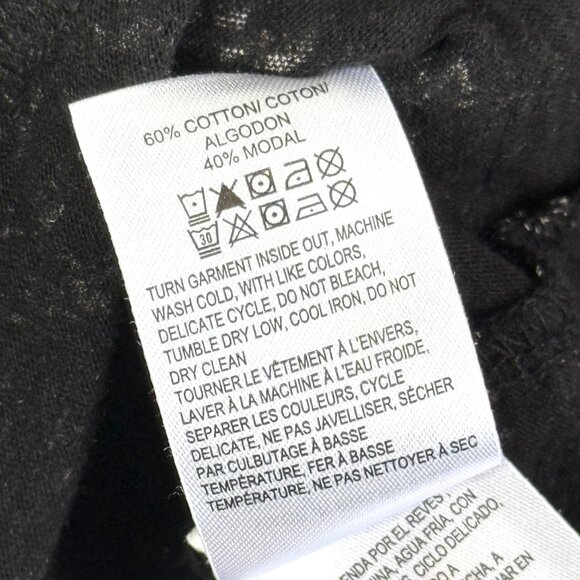 Lucky Brand Floral Split Neck Peasant Boho Blouse Top Womens 2X Black Beige - Picture 7 of 7